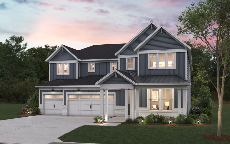 Representative exterior photo of a completed home built from the Roseland by Pulte Homes in Bristol, Dawsonville, GA (Image 18). Representative exterior photo of a completed home built from the Roseland by Pulte Homes in Bristol, Dawsonville, GA (Image 18).