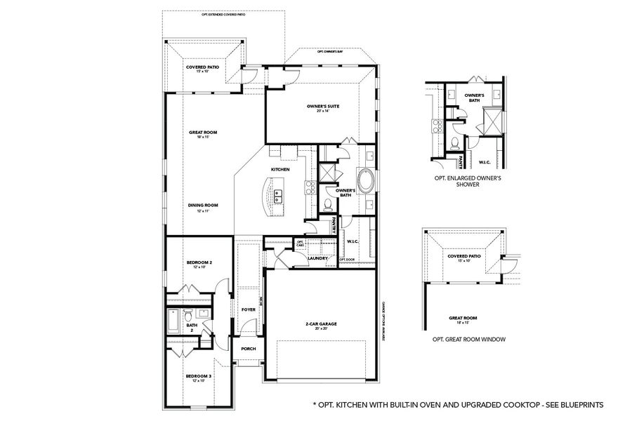 2D floor plan layout for the Mahogany by DRB Homes in Azalea, Pattison, TX (Image 3).