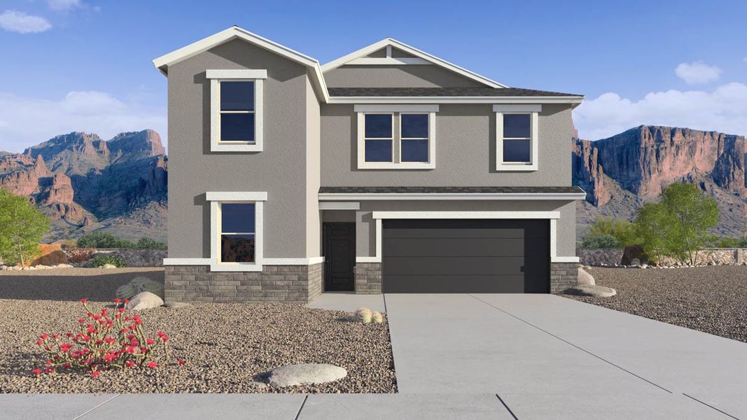 Representative exterior photo of a completed home built from the Ibis by D.R. Horton in Elena Trails, Maricopa, AZ (Image 18).
