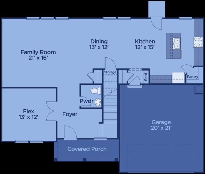 2D floor plan layout for the The Baldwin by UnionMain Homes in Austin Springs, Bethlehem, GA (Image 4).