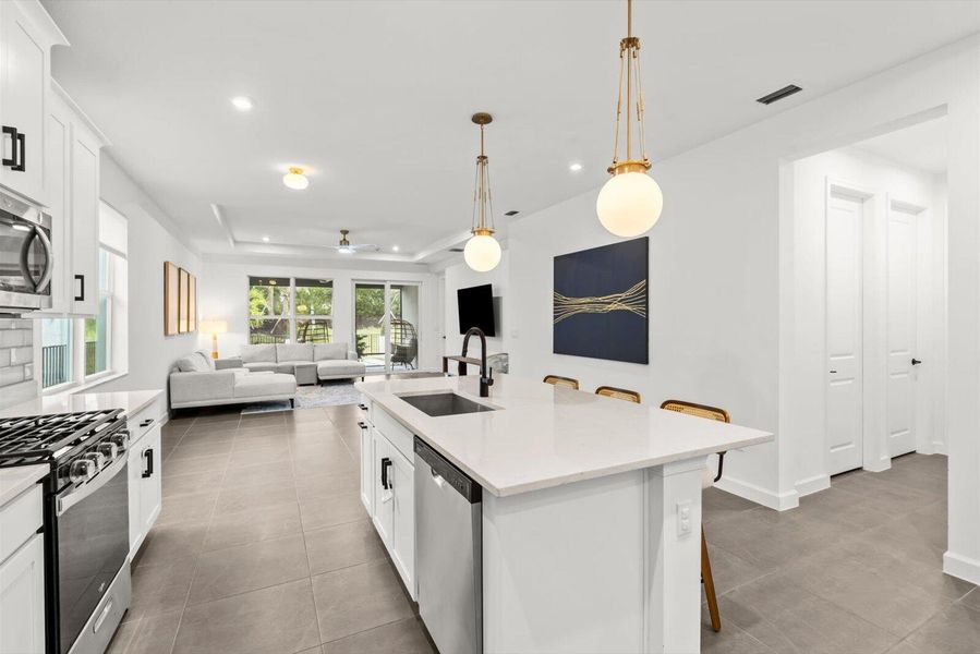 Furnished interior view inside a new home in Tradition - Kenley, Port St. Lucie (Image 8). Furnished interior view inside a new home in Tradition - Kenley, Port St. Lucie (Image 8).