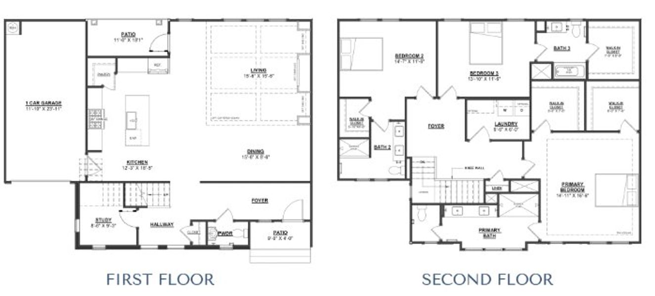 2D floor plan layout for the Gardner by Hopper Communities in 5 West Terraces, Charlotte, NC (Image 1). 2D floor plan layout for the Gardner by Hopper Communities in 5 West Terraces, Charlotte, NC (Image 1).