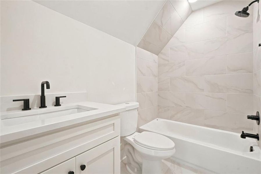 Furnished interior view inside a new home in , White (Image 11).