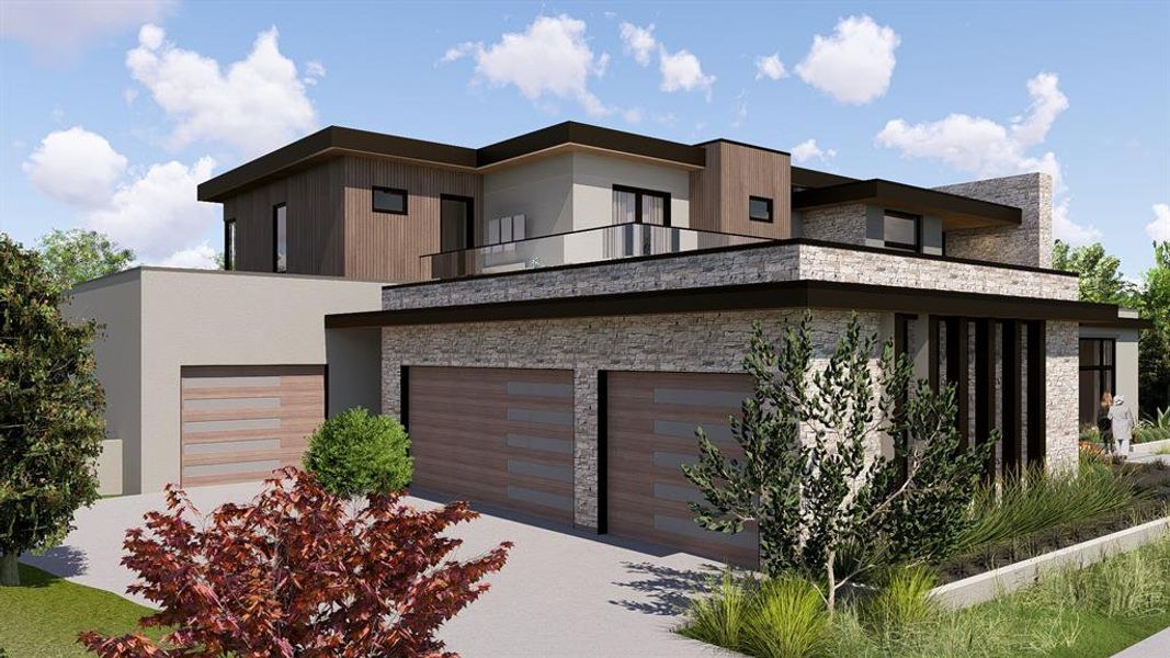 Front exterior of a new home in , Westlake, TX, highlighting curb appeal (Image 5).