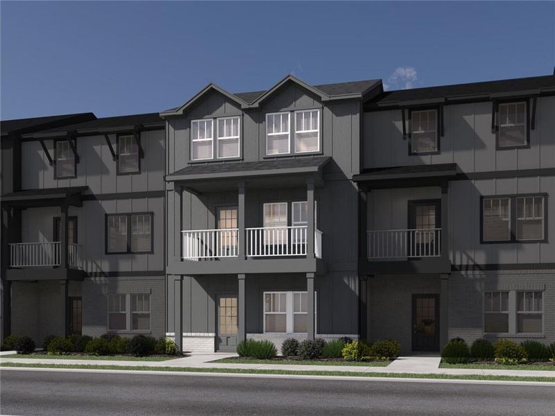 Front exterior of a new home in , Cumming, GA, highlighting curb appeal (Image 1). Front exterior of a new home in , Cumming, GA, highlighting curb appeal (Image 1).