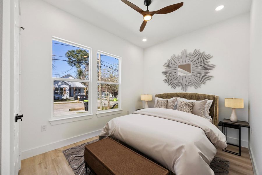 Second bedroom, virtually staged.