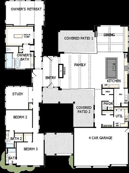 2D floor plan layout of this home in Preserve Ranch, Scottsdale, AZ (Image 2).