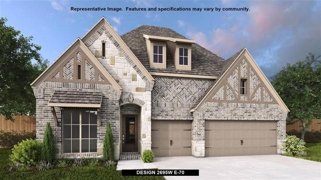 View of front facade with a garage