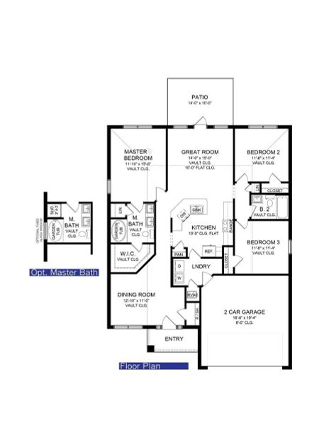 2D floor plan layout for the 1485 by Adams Homes in Ocala Crossings South, Ocala, FL (Image 3). 2D floor plan layout for the 1485 by Adams Homes in Ocala Crossings South, Ocala, FL (Image 3).
