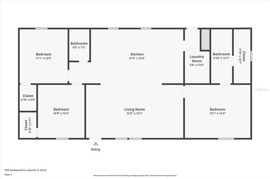 2D floor plan layout of this home in , Bunnell, FL (Image 3). 2D floor plan layout of this home in , Bunnell, FL (Image 3).