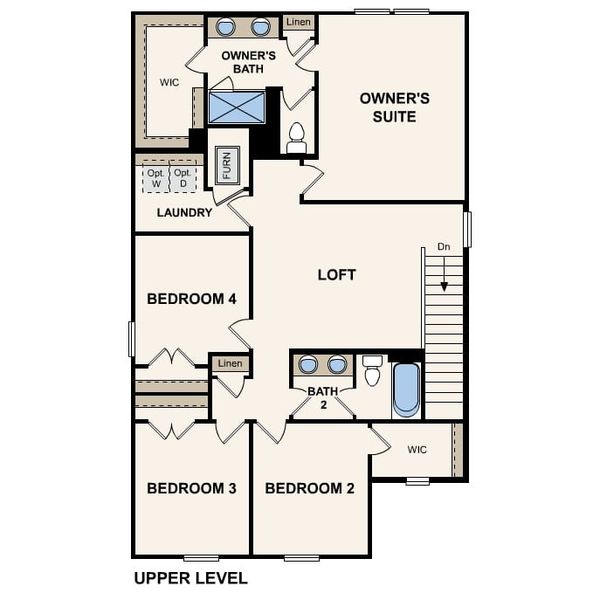 2D floor plan layout for the Ponderosa II by Century Communities in The Preserve at Camden Woods, Kingsland, GA (Image 4).