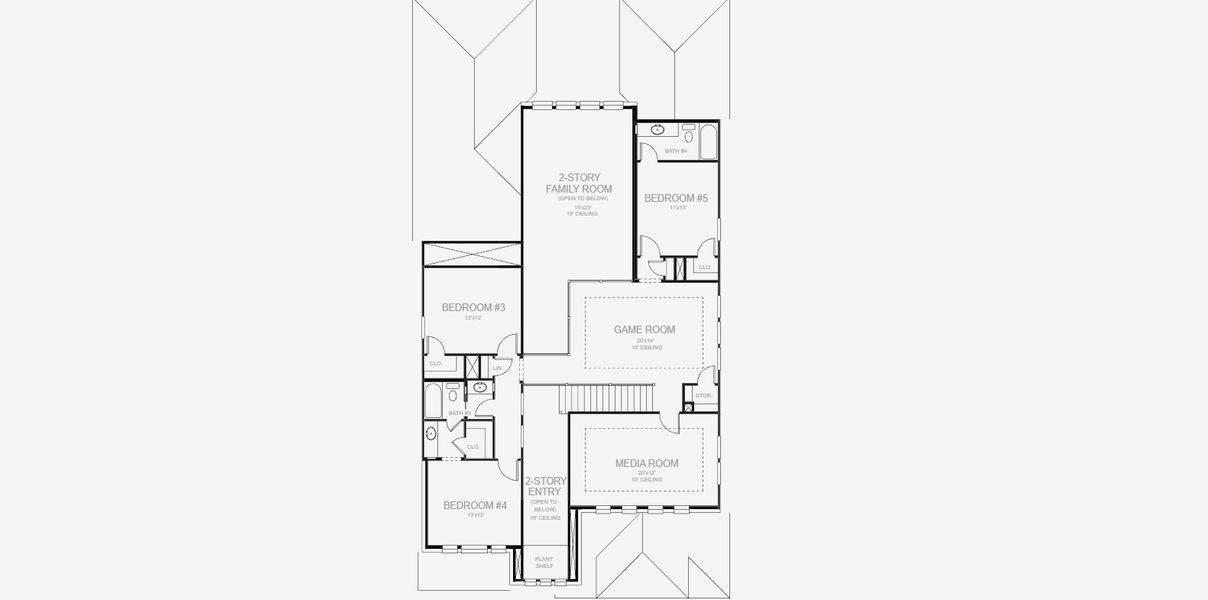 2D floor plan layout for the 3553W by Perry Homes in Eliana, Prosper, TX (Image 5).