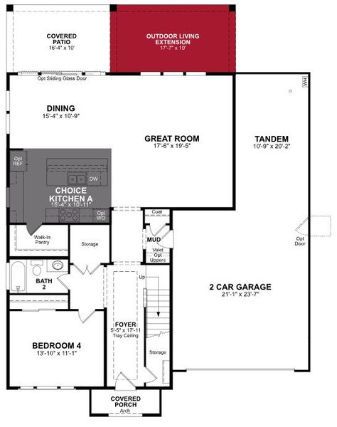 2D floor plan layout of this home in Sanctuary, Phoenix, AZ (Image 3).