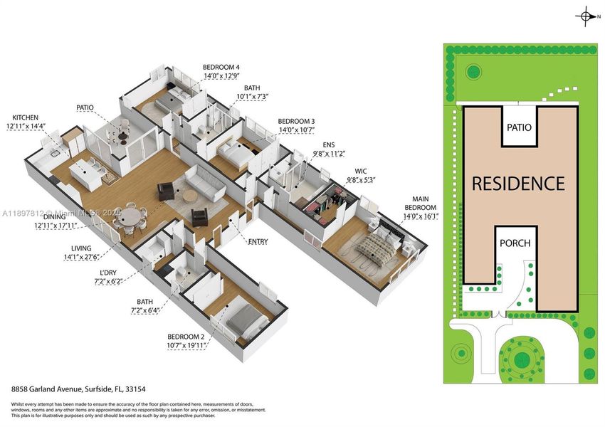 2D floor plan layout of this home in , Surfside, FL (Image 4). 2D floor plan layout of this home in , Surfside, FL (Image 4).