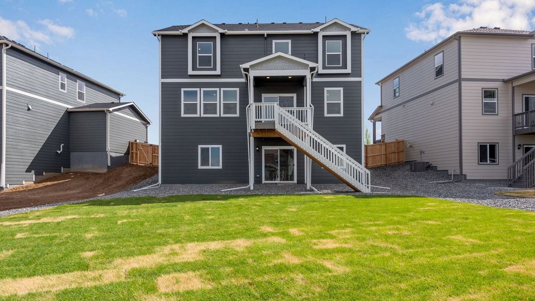 Exterior details and patio area of a home in Trails at Crowfoot, Parker (Image 2). Exterior details and patio area of a home in Trails at Crowfoot, Parker (Image 2).