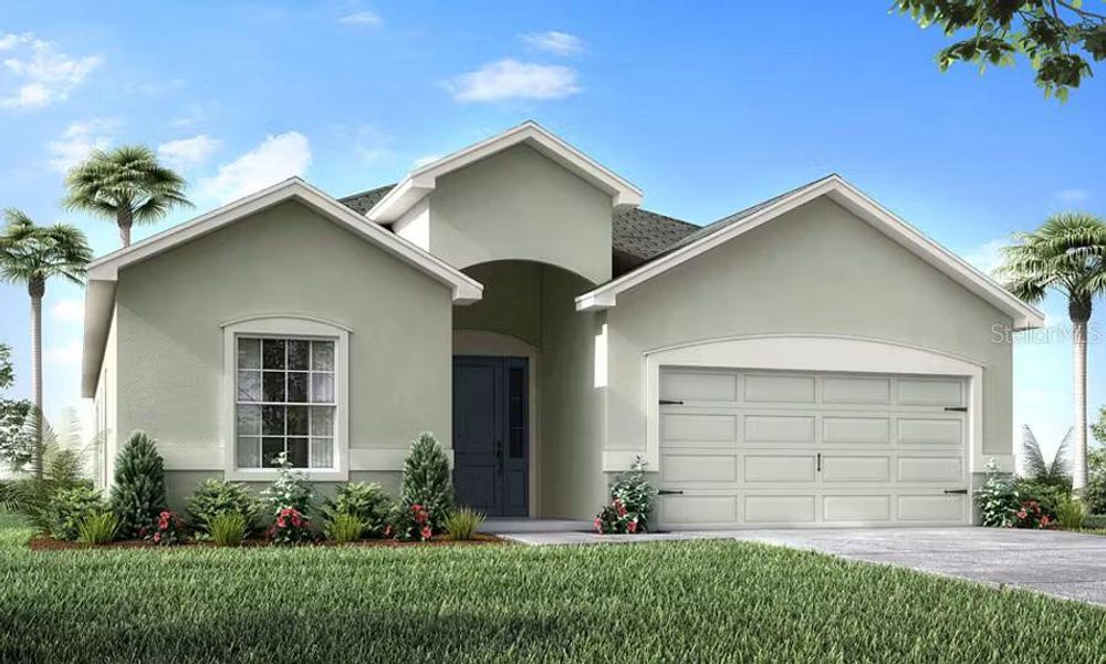 Front exterior of a new home in Cypress Ridge Ranch, Wimauma, FL, highlighting curb appeal (Image 1). Front exterior of a new home in Cypress Ridge Ranch, Wimauma, FL, highlighting curb appeal (Image 1).