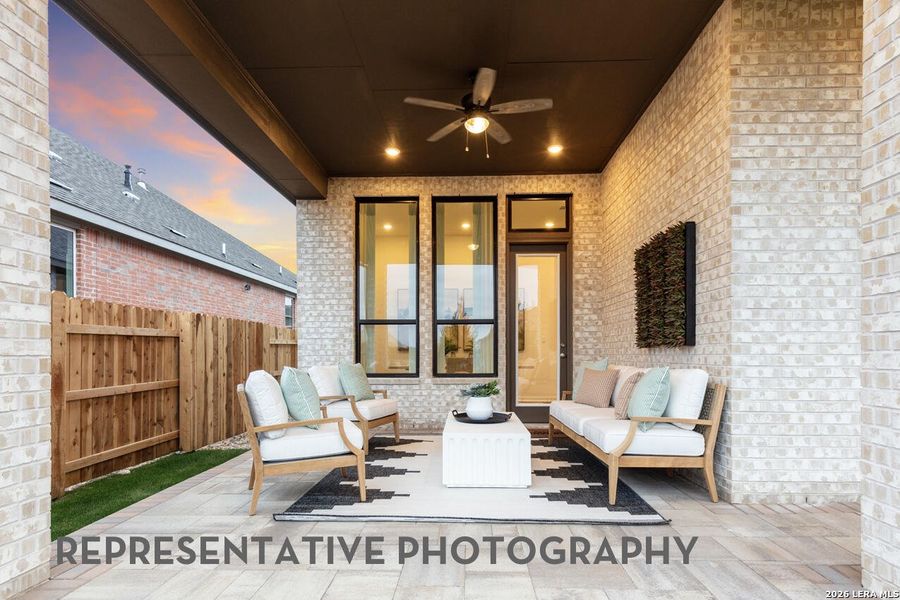 Exterior details and patio area of a home in The Ranches at Creekside, Boerne (Image 25).
