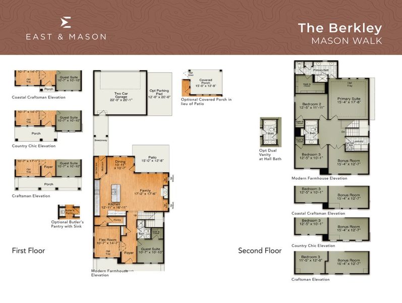 2D floor plan layout for the The Berkley by RobuckHomes in East & Mason, Wilmington, NC (Image 5).
