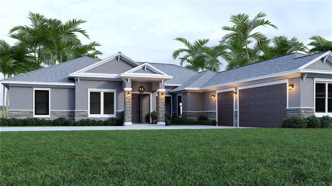 Front exterior of a new home in , Tarpon Springs, FL, highlighting curb appeal (Image 1). Front exterior of a new home in , Tarpon Springs, FL, highlighting curb appeal (Image 1).