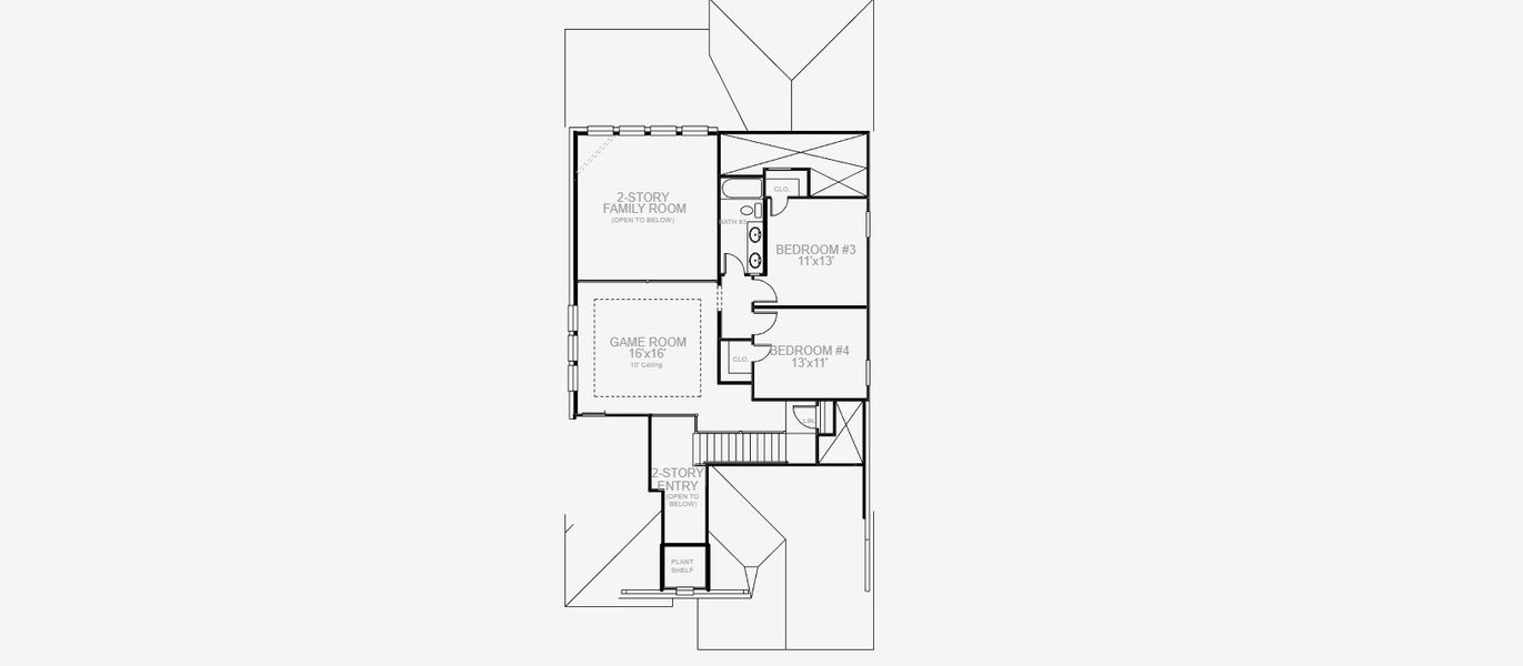 2D floor plan layout of this home in Lariat 50', Liberty Hill, TX (Image 5).