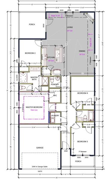 2D floor plan layout of this home in Stones Throw, Inman, SC (Image 2). 2D floor plan layout of this home in Stones Throw, Inman, SC (Image 2).