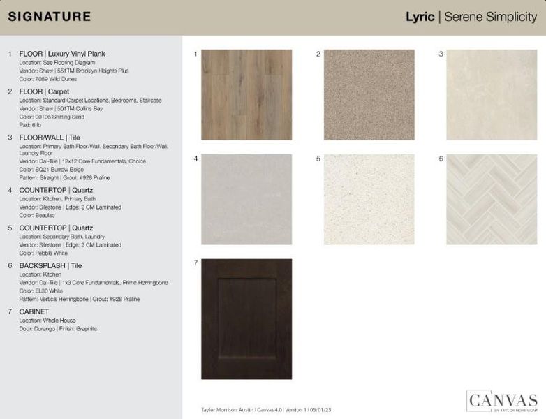 1632 Lorant Lane design selections! This home is currently under construction and selections are subject to change.
