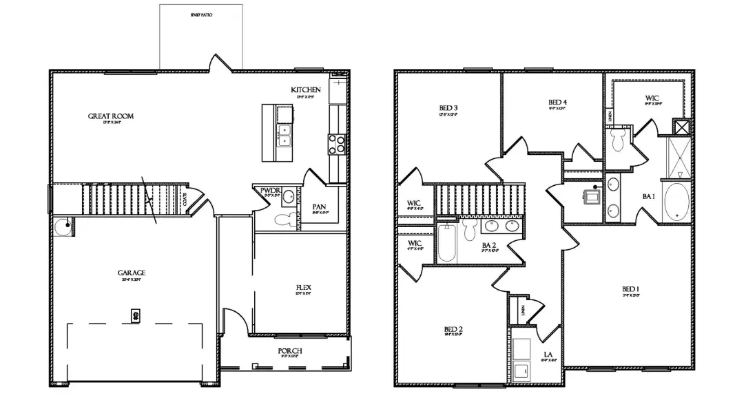 2D floor plan layout of this home in Magnolia Lane, Santa Rosa Beach, FL (Image 3).