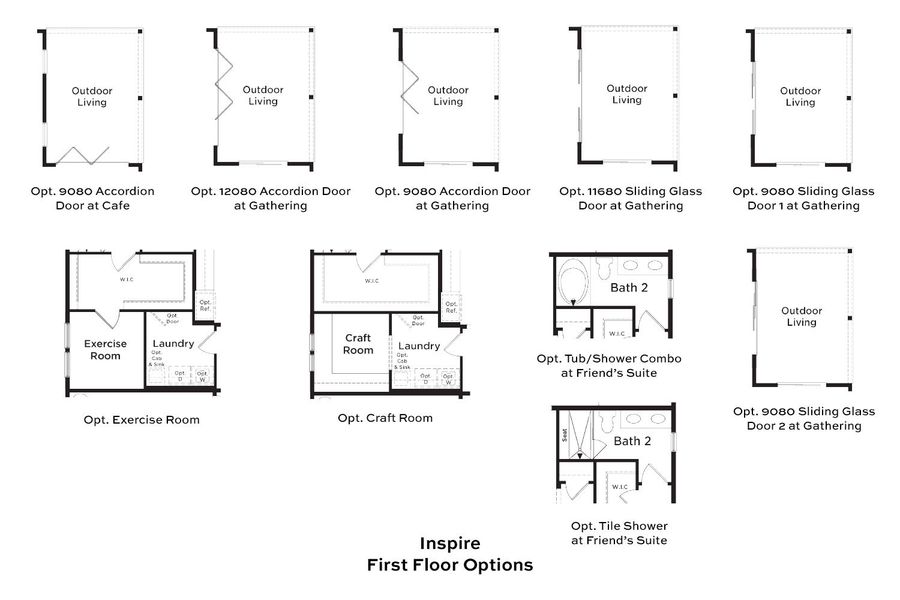 2D floor plan layout for the Inspire by DRB Elevate. in Summerwind Crossing at Lakes of Cane Bay, Summerville, SC (Image 4).