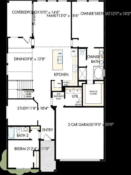 2D floor plan layout of this home in Treeline, Justin, TX (Image 2). 2D floor plan layout of this home in Treeline, Justin, TX (Image 2).