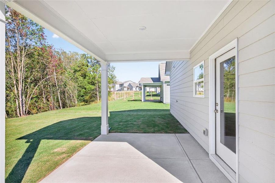 Exterior details and patio area of a home in Fair Oak, Calhoun (Image 3). Exterior details and patio area of a home in Fair Oak, Calhoun (Image 3).