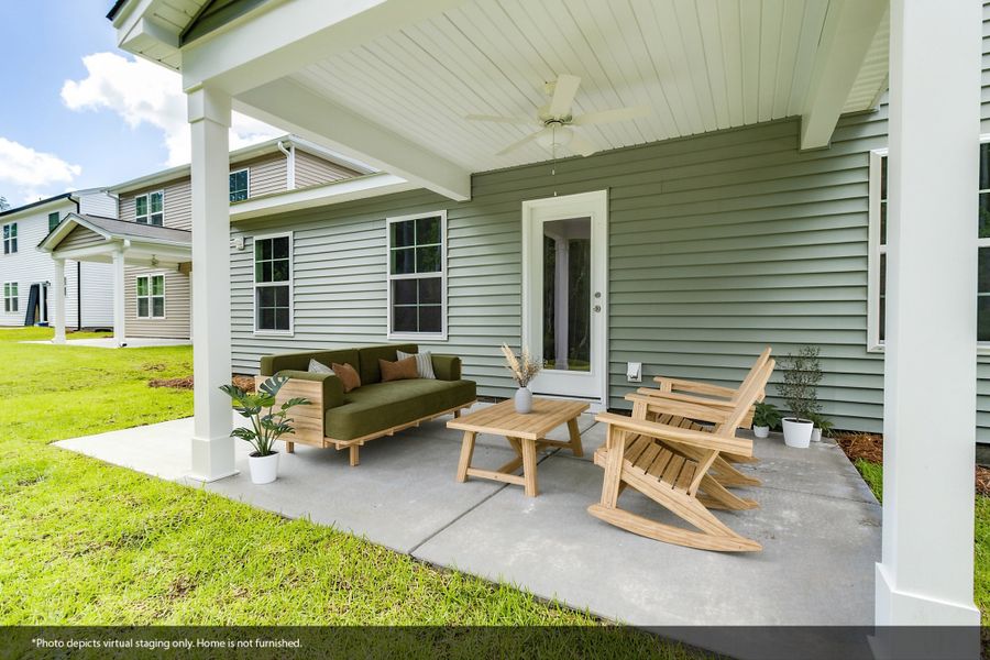 Exterior details and patio area of a home in Ellington, Elgin (Image 3).