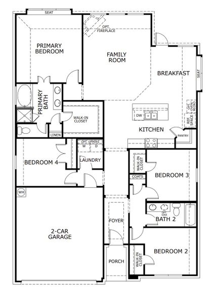 2D floor plan layout for the Concept 1790 by Landsea Homes in Hunters Ridge, Crowley, TX (Image 3).