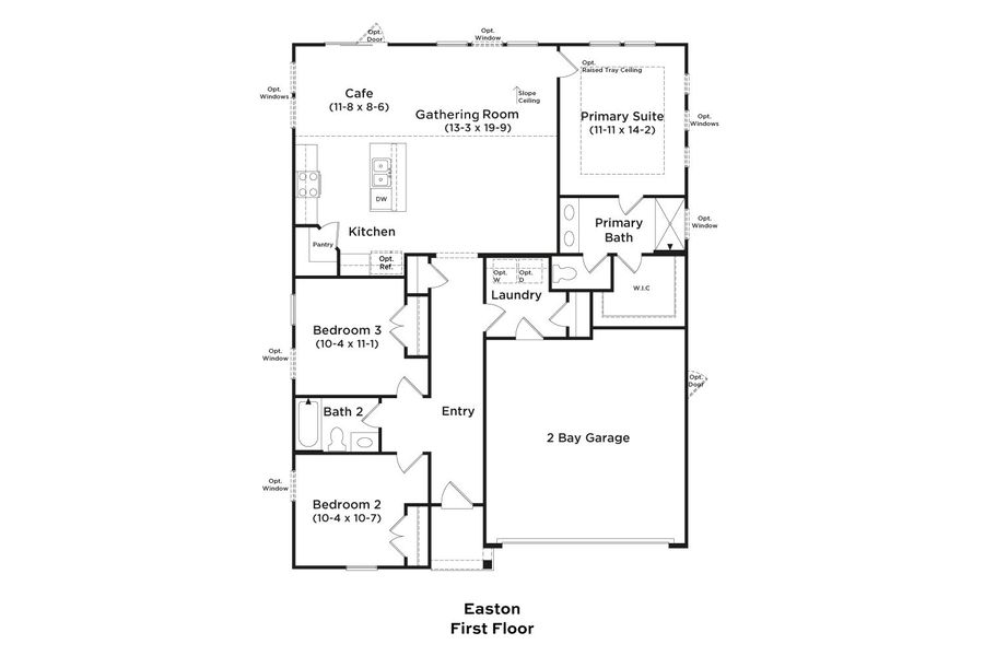 2D floor plan layout of this home in Bluffs at Sun Colony, Longs, SC (Image 2).