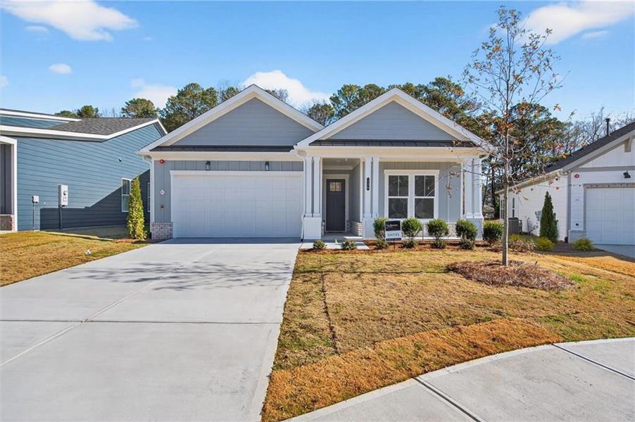 Front exterior of a new home in The Reserve at Bells Ferry, Kennesaw, GA, highlighting curb appeal (Image 22).