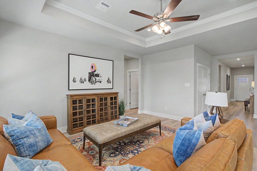 Furnished interior view inside a new home in Southern Pointe, College Station (Image 10).
