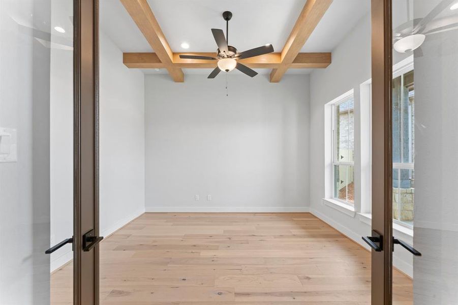 Study/Home Office Adorned with Wood Detail and Lots of Natural Light