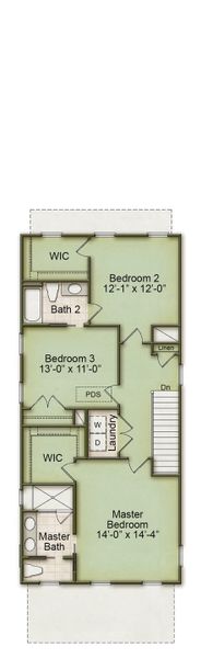 2D floor plan layout for the Bluffton by Homes by Dickerson in Nexton, Summerville, SC (Image 6). 2D floor plan layout for the Bluffton by Homes by Dickerson in Nexton, Summerville, SC (Image 6).