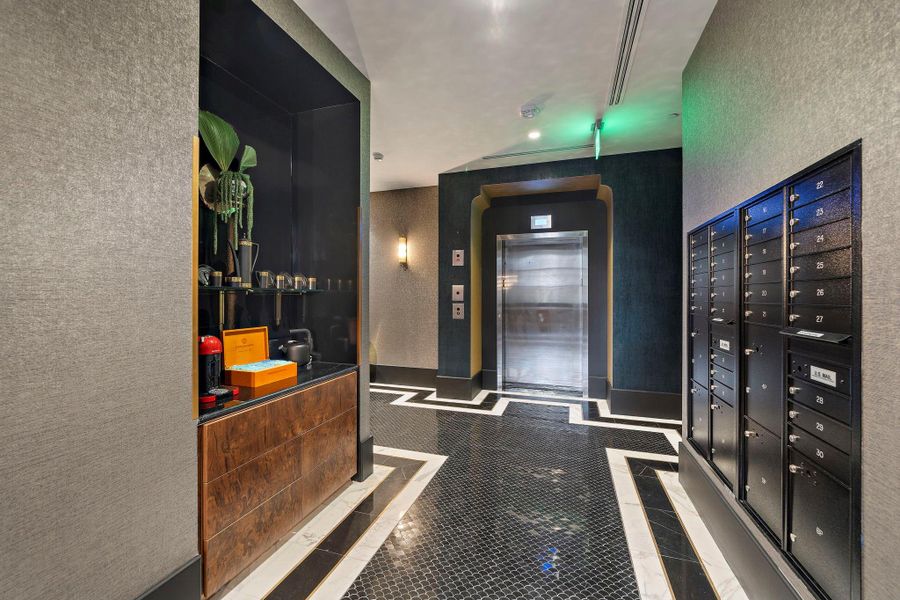 Lobby at London house, adjacent to the bar is a cozy coffee bar, offering a selection of coffee & teas. While mail room compliment the convenient space. Lobby at London house, adjacent to the bar is a cozy coffee bar, offering a selection of coffee & teas. While mail room compliment the convenient space.