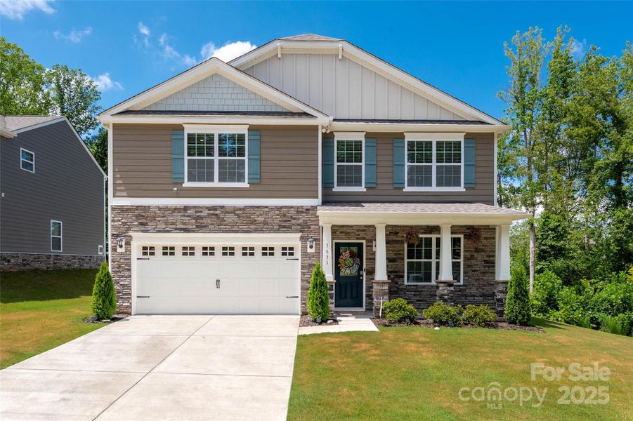 Front exterior of a new home in Azalea Ridge, Mount Holly, NC, highlighting curb appeal (Image 24).