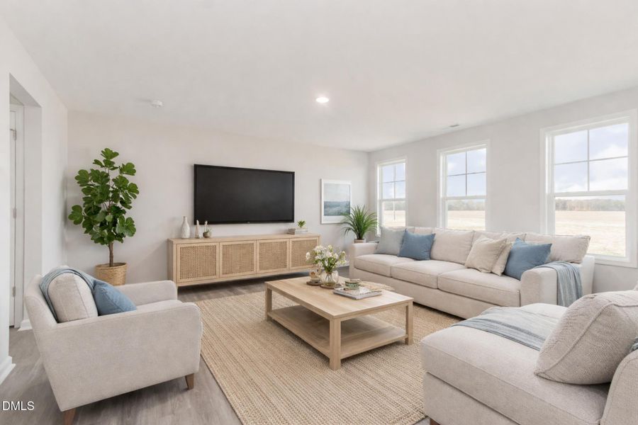 Coastal living room with modern decor