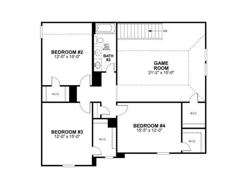2D floor plan layout of this home in Sorella, Tomball, TX (Image 6).