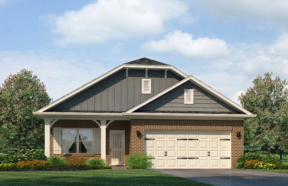 Representative exterior photo of a completed home built from the 1727 by Adams Homes in Hidden Pines, Cameron, NC (Image 21).