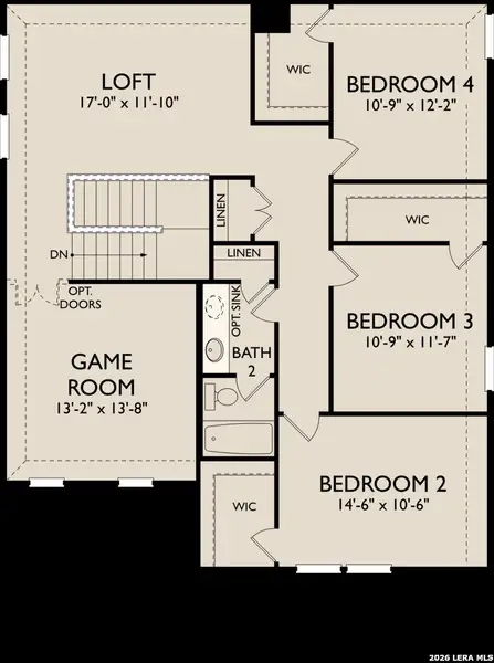 2D floor plan layout of this home in Arcadia Ridge, San Antonio, TX (Image 6).