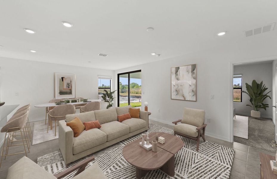 Furnished interior view inside a new home in Whispering Lakes, Lehigh Acres (Image 8).