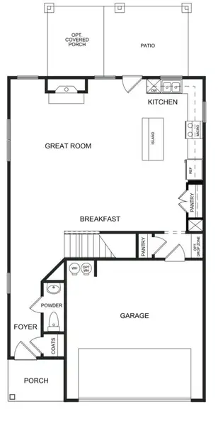 2D floor plan layout for the The Lawson by Direct Residential Communities in Maddox Road, Morrow, GA (Image 3).