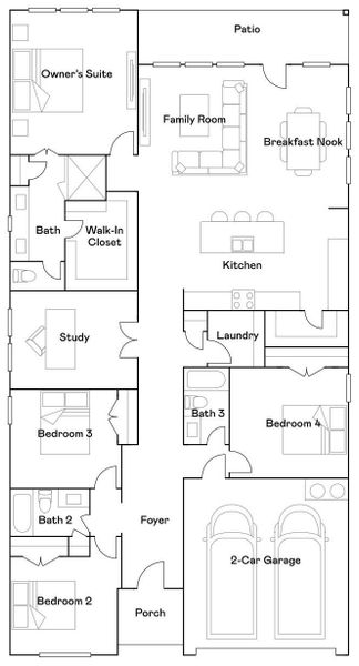 2D floor plan layout of this home in COLTON, Montgomery, TX (Image 2).