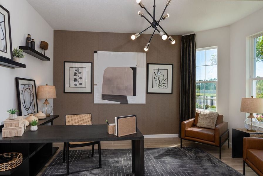 Representative furnished interior of a home built from the Hampton II by Park Square Residential in Brighton, Venice (Image 11).