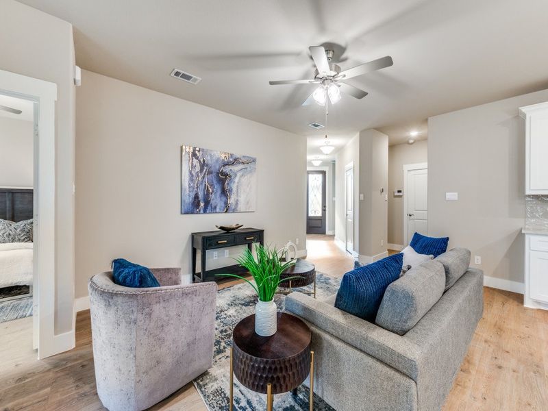 Representative furnished interior of a home built from the Messina by Ladera Texas in Ladera at Timberbrook, Justin (Image 7). Representative furnished interior of a home built from the Messina by Ladera Texas in Ladera at Timberbrook, Justin (Image 7).