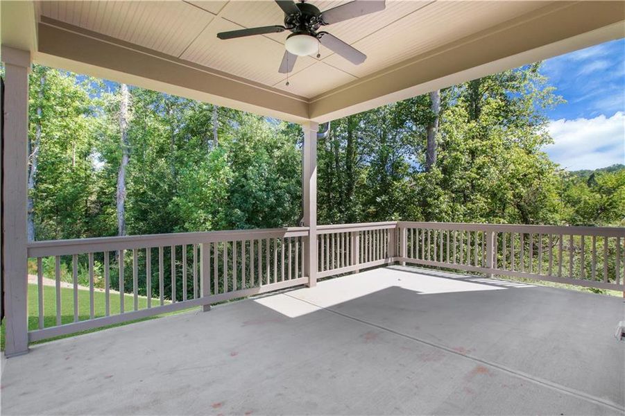 Exterior details and patio area of a home in Marble Tree, Ball Ground (Image 26).