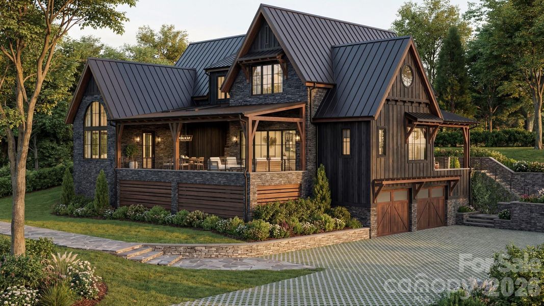 Front exterior of a new home in , Weaverville, NC, highlighting curb appeal (Image 15).